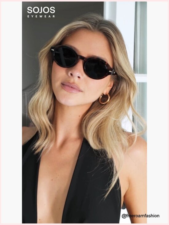 Retro Oval Polarized Sunglasses UV Protection Unisex Shades Trendy 90s Style